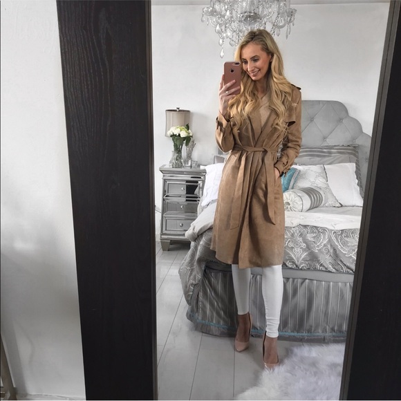 zara suede trench